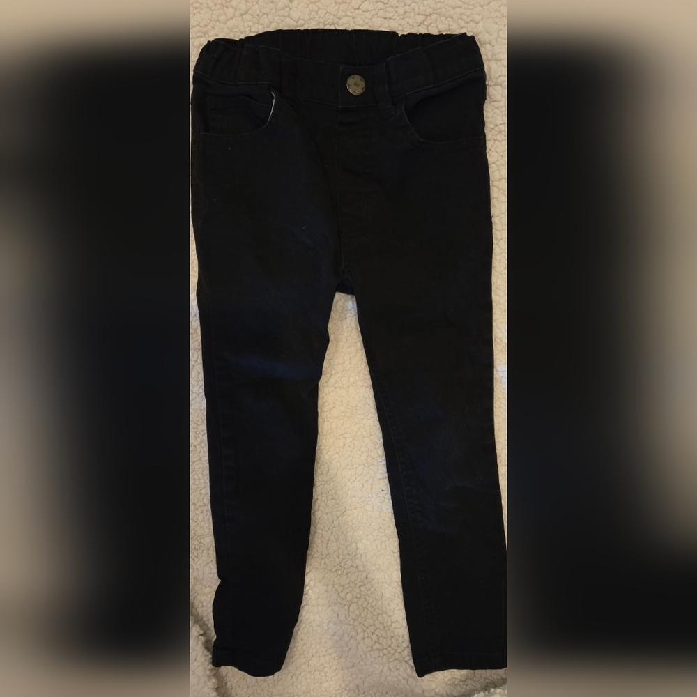 Classic Black Little Boy's  Jeans with Straight Leg Size 5t